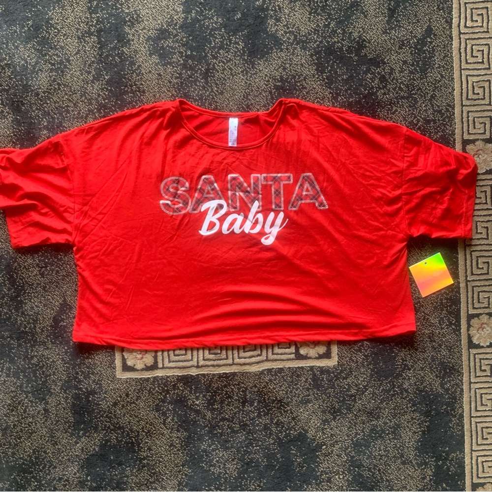 NWT “Santa Baby” red crop top // sz 2XX